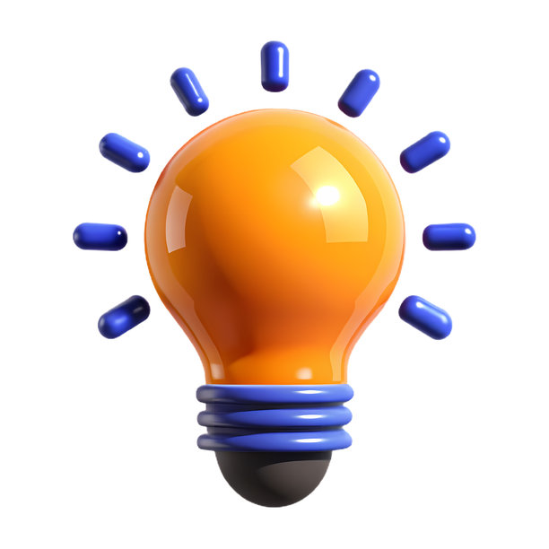 3D明亮灯泡创意图标图片下载