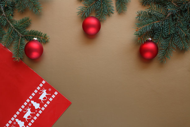 圣诞装饰和礼品袋图片下载