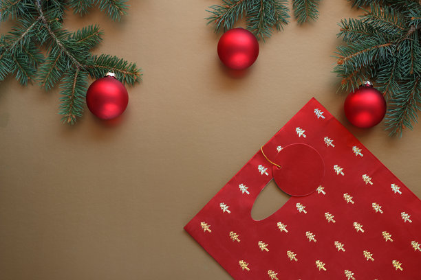 圣诞装饰和礼品袋图片下载