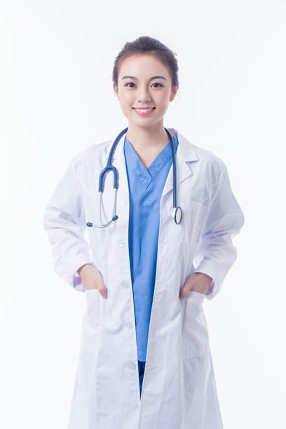 医生肖像，白色背景图片下载