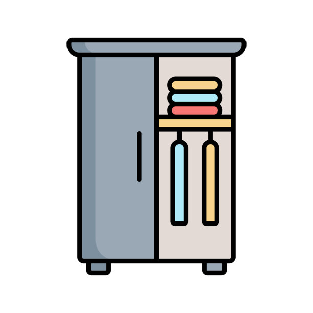 衣柜图标矢量设计模板，简洁图片下载