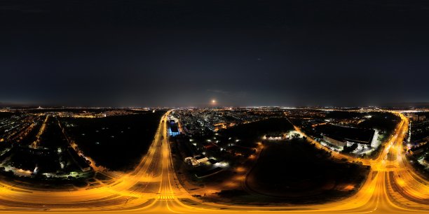 夜晚街道360度照片图片下载