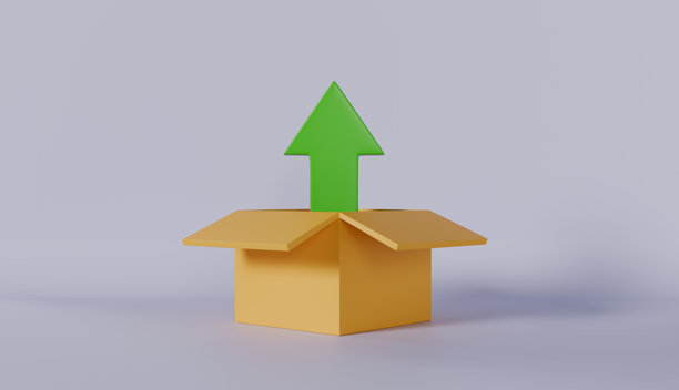 带向上箭头的绿色3D房屋，业务增长概念图片下载