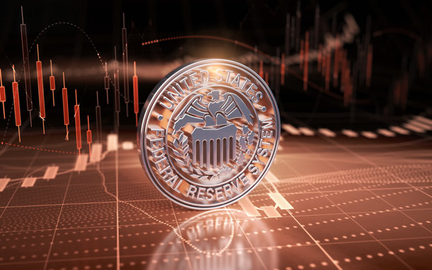 金属光泽联邦储备系统金融背景符号(FED)图片下载