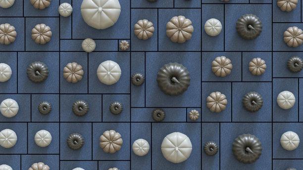 感恩节快乐的装饰，背景为深蓝色的南瓜图片下载