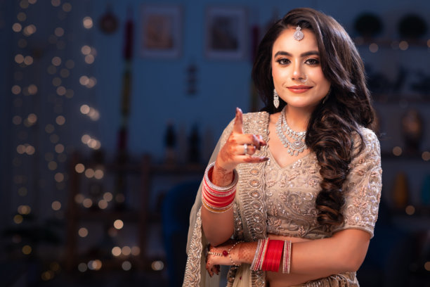 美丽的印度年轻印度教新娘照片图片下载