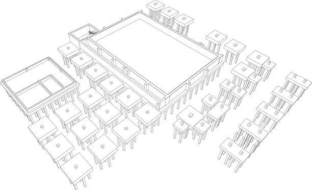 建筑结构的3D插图图片下载