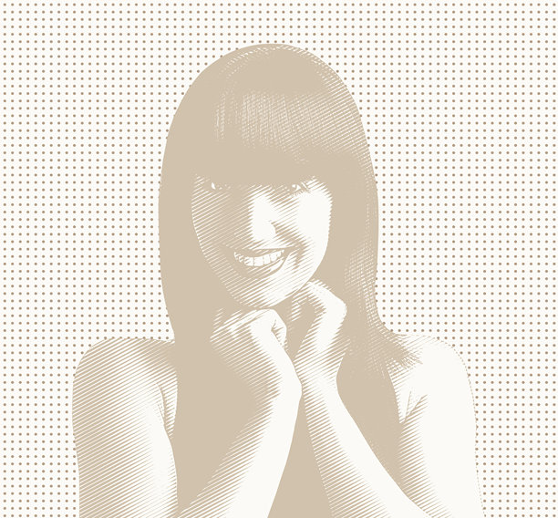 成功女性网红的极简风格矢量肖像图片下载