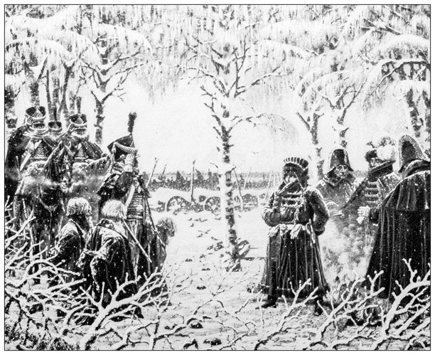 古董图片：维列夏金笔下的拿破仑在莫斯科，谢苗·阿尔希波维茨被带到拿破仑面前图片下载