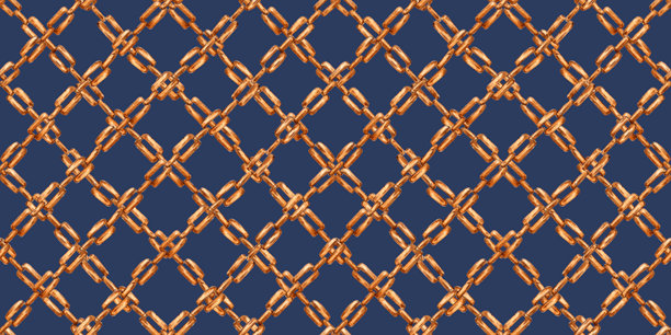 蓝色水彩背景上的金链网络图案图片下载