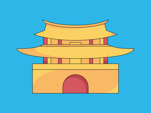 房屋建筑矢量概念操作手绘插图图片下载