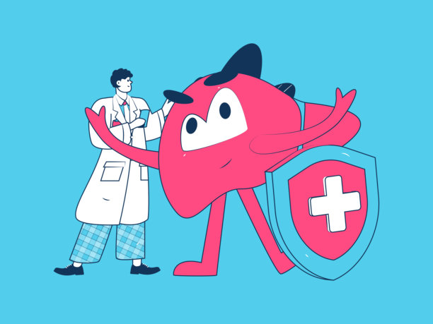 国家肝脏保护日 医疗角色 平面矢量概念 手绘插图图片下载