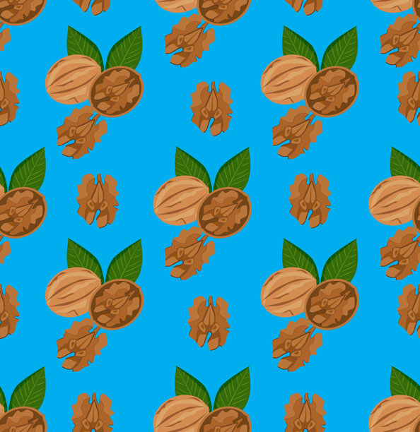 胡桃无缝图案图片下载