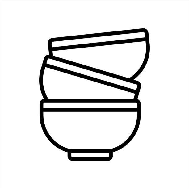 碗图标矢量设计模板，简单而干净图片下载