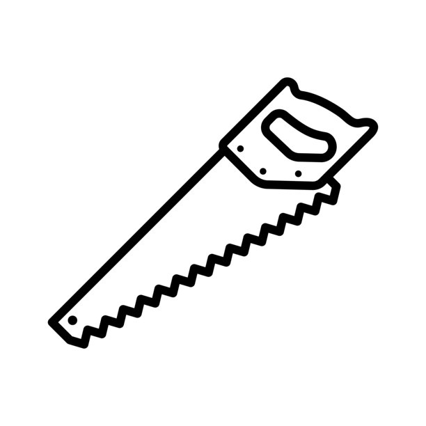 手锯图标矢量设计模板，简单而干净图片下载