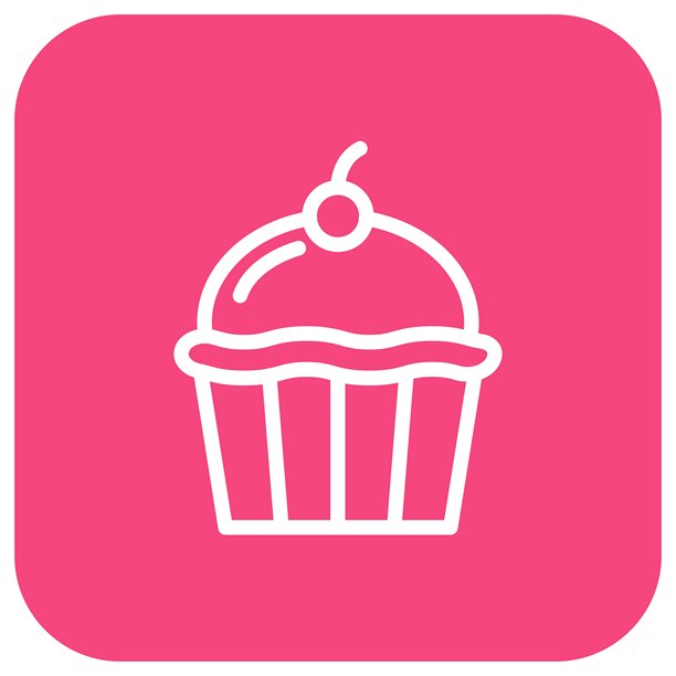 杯形蛋糕矢量图标设计插图图片下载