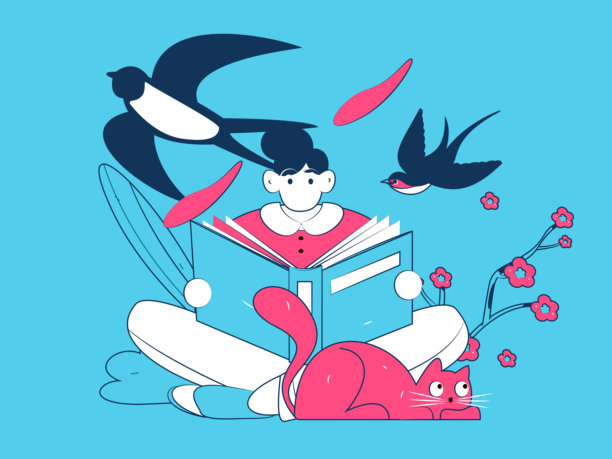 24节气：立春、雨水、惊蛰、春风、清明节、谷雨，平面角色矢量概念操作手绘插图图片下载