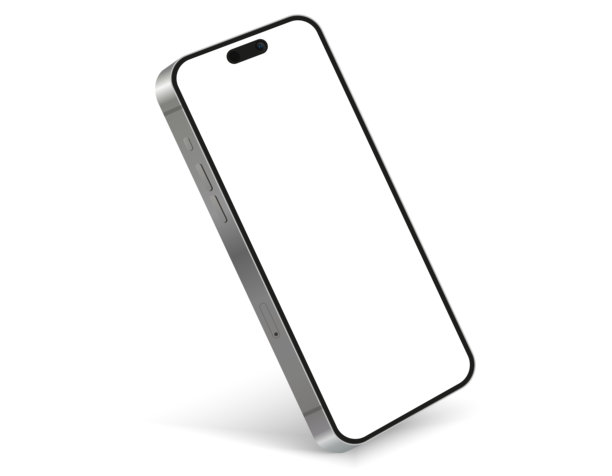 逼真的智能手机模型。带有白色背景的手机矢量图。设备正面视图。带阴影的3D手机。高质量的逼真智能手机模型，用于UI/UX演示。图片下载