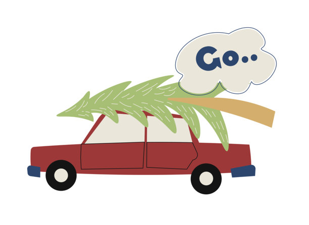 汽车上的圣诞树插图图片下载