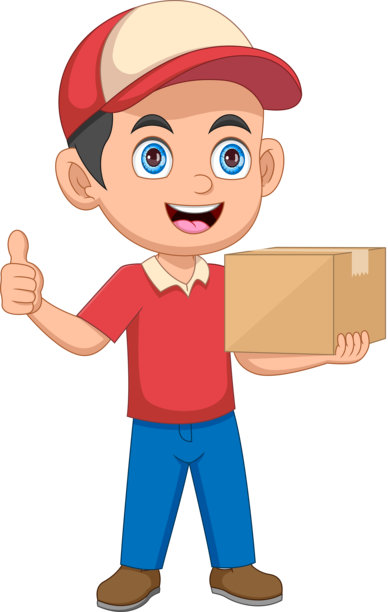 送货员拿着包裹图片下载