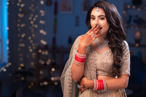 美丽的印度年轻印度教新娘库存照片图片下载