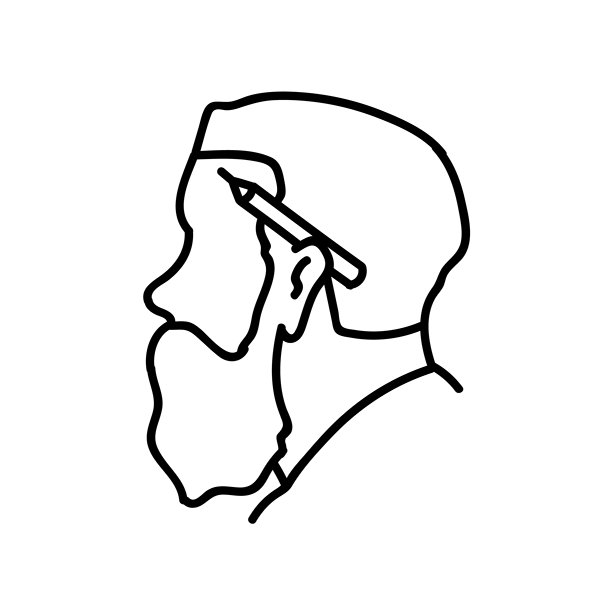 时髦的木工，耳朵上夹着铅笔图片下载