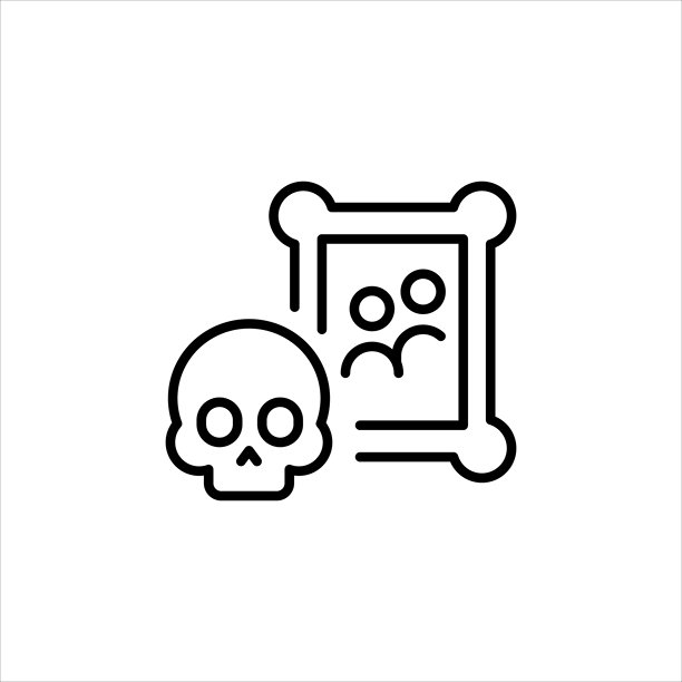 亡灵节骷髅和相框照片图标图片下载
