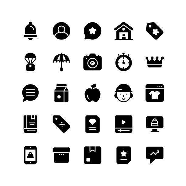 获取这套令人惊叹的电子商务和购物图标，随时可供高级使用。图片下载