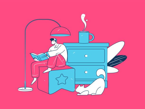 室内角色场景扁平矢量概念操作手绘插图图片下载