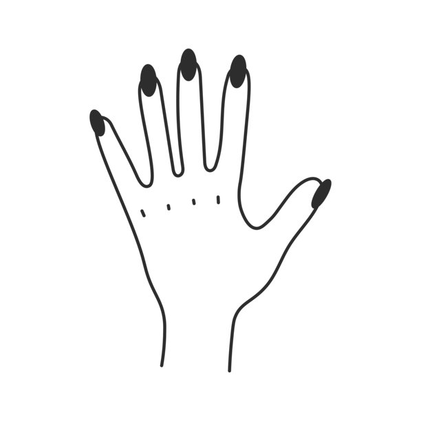 长指甲的开放手线条图标图片下载