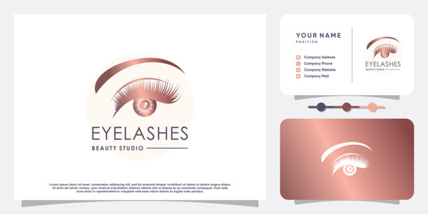 女性美容风格的睫毛logo设计图片下载