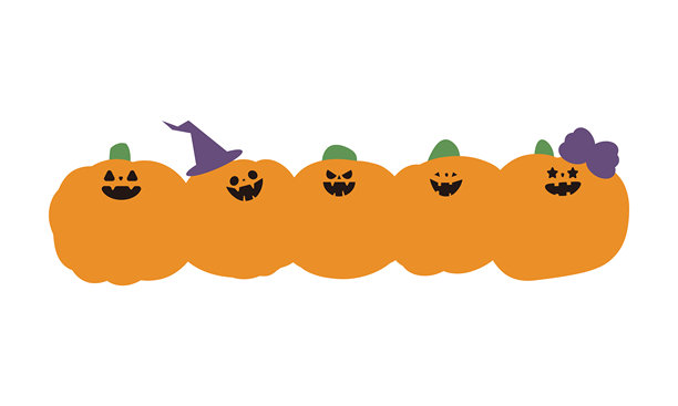 一排南瓜灯排列整齐图片下载