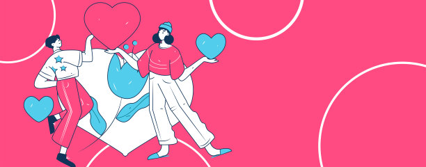 快乐的情人节扁平角色矢量概念商业手绘插图图片下载
