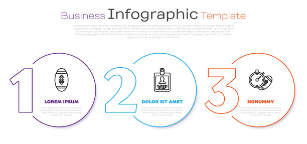 美式橄榄球、VIP徽章、秒表等商务信息图表矢量素材图片下载