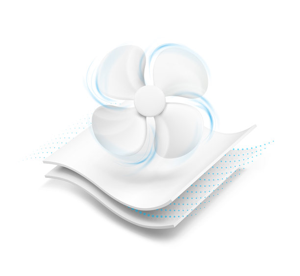 三层波浪形状和排气扇，带有真实阴影的鼓风机。图片下载