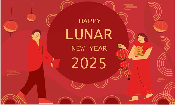 2025年龙年。春节庆祝横幅设计。图片下载