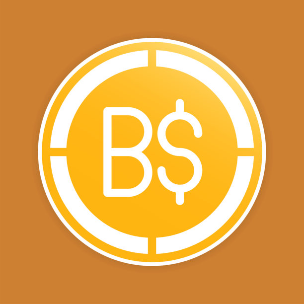 美元硬币图标。巴哈马货币符号，带渐变效果图片下载