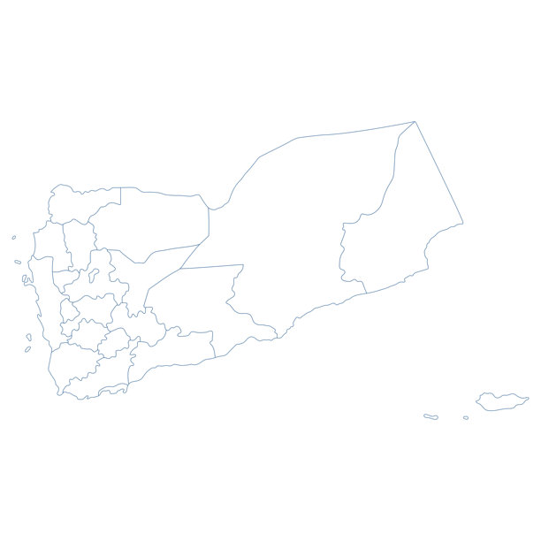 也门地图。白色行政省份的也门地图。图片下载