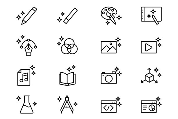 创意图标集，矢量线性图标。图片下载