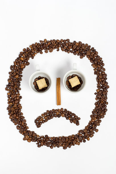 用咖啡豆制作的情感表情符号，咖啡豆制作的情感图片下载