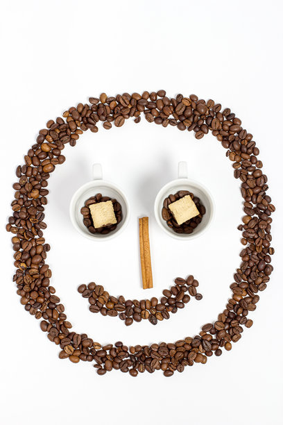 用咖啡豆制作的情感表情符号，咖啡豆制作的情感图片下载