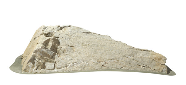 真实岩石横向切割的风景3D插图，白色背景图片下载