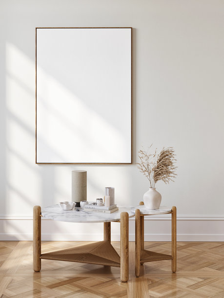 极简主义室内设计中的家居装饰特写海报。图片下载