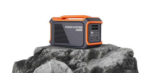 岩石上的大容量便携式发电机站3D渲染图片下载