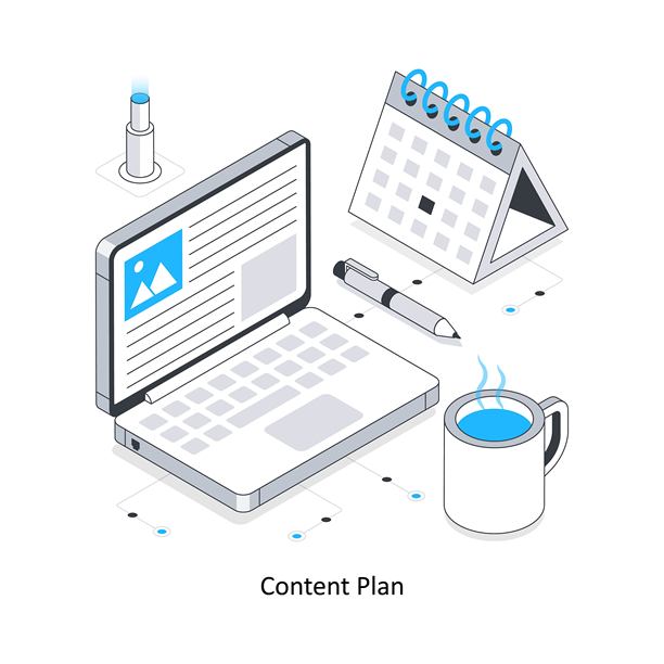 内容计划等距插图。EPS文件插图图片下载