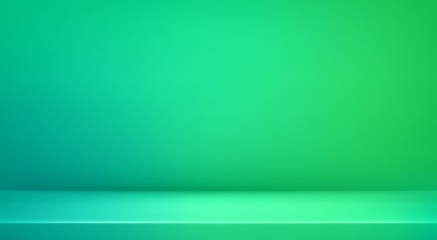 3D抽象明亮绿色工作室背景。青绿色空渐变背景。产品简约室内模型。薄荷色场景用于产品展示。矢量插图。图片下载