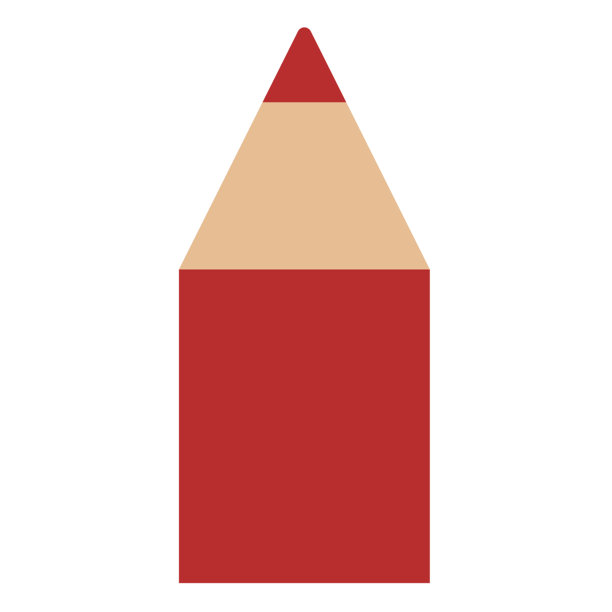 简单的红色铅笔图标风格插图图片下载