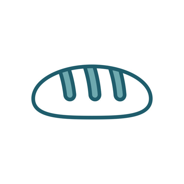 白色背景上的面包图标矢量设计模板图片下载