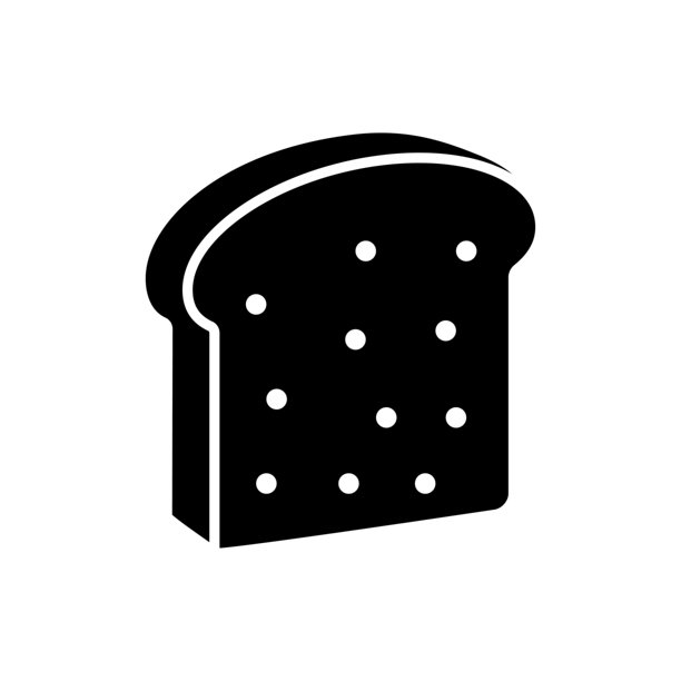 白色背景上的面包图标矢量设计模板图片下载