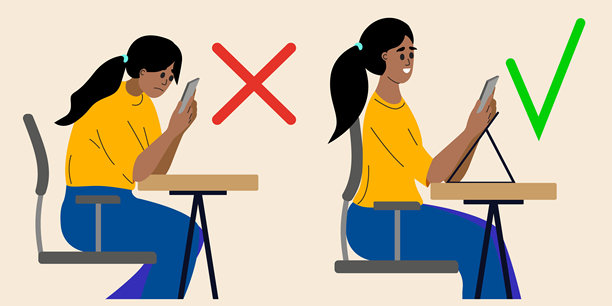 正确的手机持握和通话姿势与错误的姿势对比。图片下载